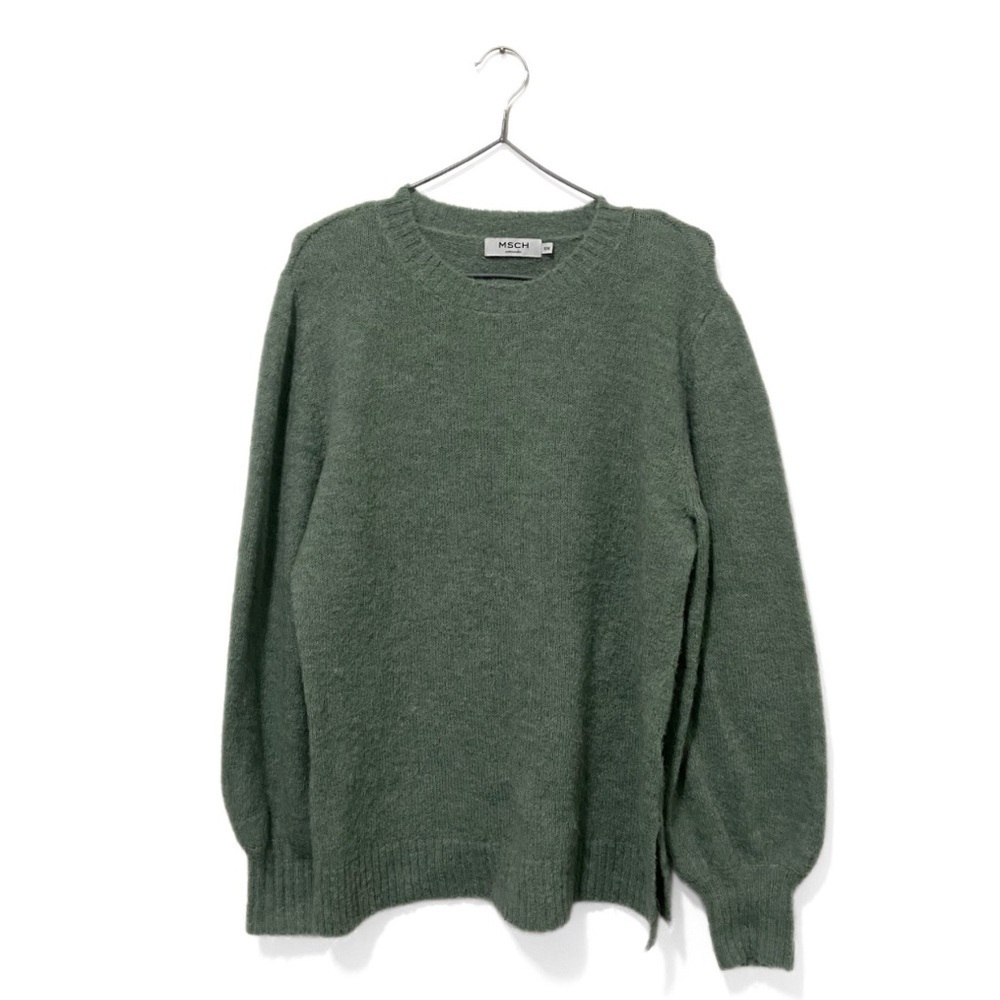 MSCH Copenhagen Green Crew-Neck Imaya Alpaca Pullover Knit Sweater Size S/M